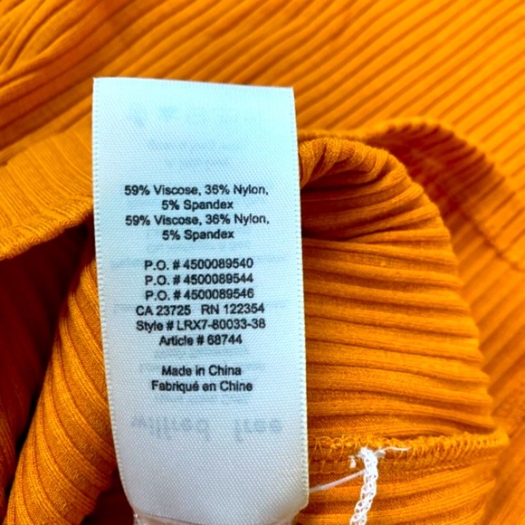 ARITZIA Wilfred V- neck Mustard Orange Ribbed Knit Mini Dress Medium NWOT - Picture 4 of 8